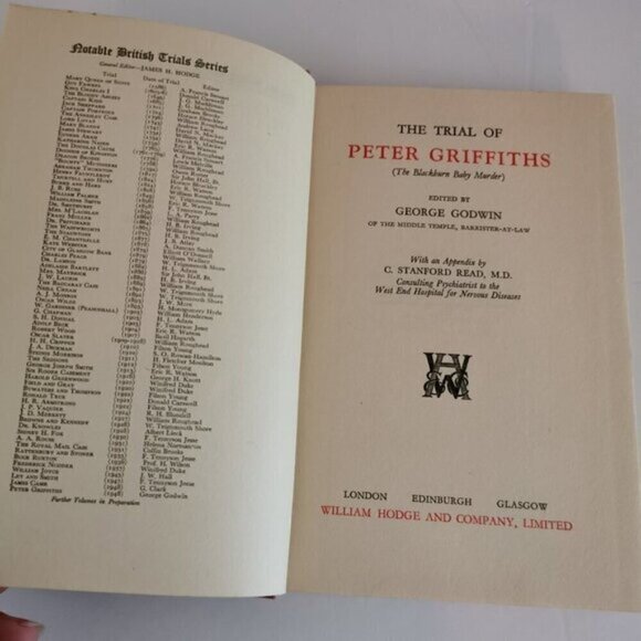 The Trial of Peter Griffiths 1950 Book Notable British Trials History True Crime - Picture 5 of 10